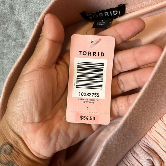 Torrid Pink Midi Pleated Skirt Size 1X Summer Coquette Kawaii Balletcore New - Picture 4 of 6